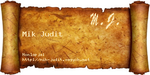 Mik Judit névjegykártya